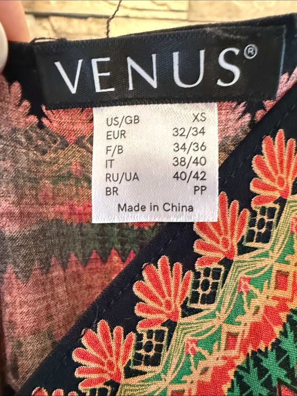 VENUS Black Maxi Dress with Multicolor Chevron Embroidery - Picture 4 of 4